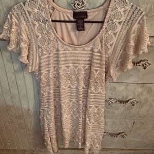 Crochet Cream Color Blouse (long cut)